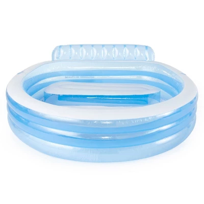 Intex Swim Center Inflatable Family Lounge Pool With Built In Bench And 8' Cover 5 Intex Swim Center Inflatable Family Lounge Pool With Built In Bench And 8' Cover - Image 3