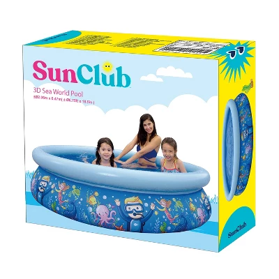 JLeisure 17788 Sun Club 6.75' X 18.5" 2 To 3 Person Capacity Sea World 3D Kids Above Ground Inflatable Outdoor Backyard Kiddie Swimming Pool, Blue 6 JLeisure 17788 Sun Club 6.75' X 18.5" 2 To 3 Person Capacity Sea World 3D Kids Above Ground Inflatable Outdoor Backyard Kiddie Swimming Pool, Blue - Image 4