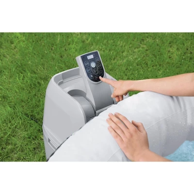 Bestway Aruba 3 Person Inflatable Round Outdoor Hot Tub SaluSpa With 110 Soothing AirJets, Filter Cartridge, Spa Pump, And Insulated Cover - Gray 6 Bestway Aruba 3 Person Inflatable Round Outdoor Hot Tub SaluSpa With 110 Soothing AirJets, Filter Cartridge, Spa Pump, And Insulated Cover - Gray - Image 4