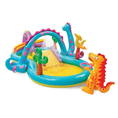 Intex Dinoland Play Center Kiddie Inflatable Pool And Dinosaur Water Splash Swimming Pool With Water Sprayers, Waterfalls, Slides, And Games 4 Intex Dinoland Play Center Kiddie Inflatable Pool And Dinosaur Water Splash Swimming Pool With Water Sprayers, Waterfalls, Slides, And Games - Image 2