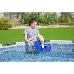 Bestway FlowClear AquaDrift Automatic Above Ground Swimming Pool Vacuum Cleaner With Multidirectional Wheels And 3 Adjustable Settings, Blue