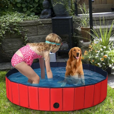 Costway 55'' Foldable Dog Pet Pool Kiddie Bathing Tub Indoor Outdoor Leakproof Portable 3 Costway 55'' Foldable Dog Pet Pool Kiddie Bathing Tub Indoor Outdoor Leakproof Portable - Image 2