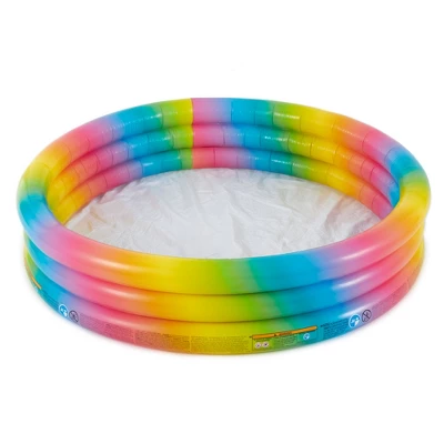 Intex 58449EP Rainbow Ombre 3 Ring Circular Inflatable Outdoor Swimming Pool With For Kids Ages 2 Years Or Older 7 Intex 58449EP Rainbow Ombre 3 Ring Circular Inflatable Outdoor Swimming Pool With For Kids Ages 2 Years Or Older - Image 5