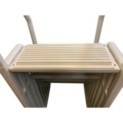 Confer STEP-1VM Stair Ladder Entry System With 4 Steps And 2 Handrails For Flat Bottom Above Ground Swimming Pool, Snap-In Installation, Warm Beige -Intex Shop GUEST d0958cf9 5367 468b 8124 ec9e51e54a27