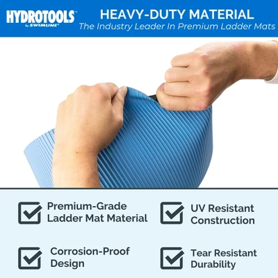 HYDROTOOLS By SWIMLINE Original 9" X 36" Ladder Mat, Non Slip Mat Pool Liner Protector For Above Ground Pools, Durable Ribbed Texture 3 HYDROTOOLS By SWIMLINE Original 9" X 36" Ladder Mat, Non Slip Mat Pool Liner Protector For Above Ground Pools, Durable Ribbed Texture