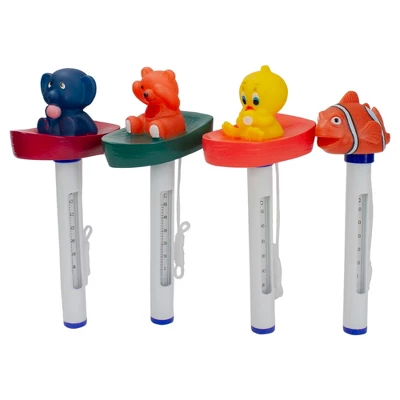 Pool Central Set Of 4 White And Orange Baby Floating Swimming Pool Thermometers With Cords 9.5" 4 Pool Central Set Of 4 White And Orange Baby Floating Swimming Pool Thermometers With Cords 9.5" - Image 2