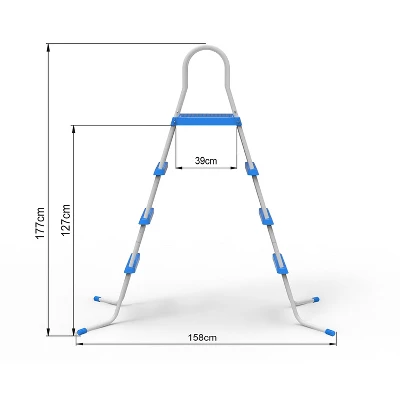 JLeisure 48 Inch 3 Step With Platform A Frame Deck Heavy Duty Metal Steel Frame Outdoor Backyard Above Ground Swimming Pool Ladder (2 Pack) 5 JLeisure 48 Inch 3 Step With Platform A Frame Deck Heavy Duty Metal Steel Frame Outdoor Backyard Above Ground Swimming Pool Ladder (2 Pack) - Image 3