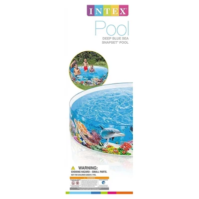 Intex Deep Sea Blue 8 Feet X 18 Inch SnapSet Instant Round Above Ground Swimming Kiddie Pool For Kids Ages 3 Years And Up 5 Intex Deep Sea Blue 8 Feet X 18 Inch SnapSet Instant Round Above Ground Swimming Kiddie Pool For Kids Ages 3 Years And Up - Image 3
