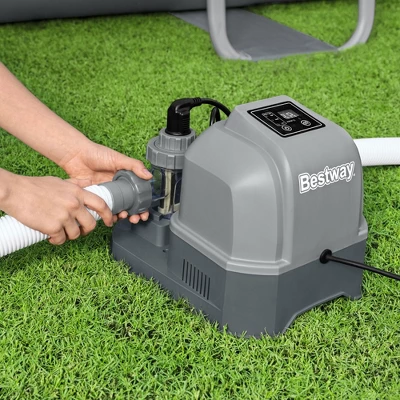 Bestway Flowclear Hydrogenic 6 G/H Digital Self Cleaning Saltwater Chlorinator With Adapters And PH Test Strips For Above Ground Swimming Pool 6 Bestway Flowclear Hydrogenic 6 G/H Digital Self Cleaning Saltwater Chlorinator With Adapters And PH Test Strips For Above Ground Swimming Pool - Image 4