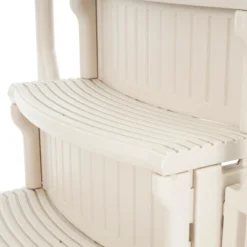 Confer 4 Step Above Ground Outdoor Swimming Pool Ladder Stair Step System With Built-In Handrails For Safe Entry And Exit, Beige -Intex Shop GUEST efb7603a 53d2 4790 b6fa 9b48bc9e15d2