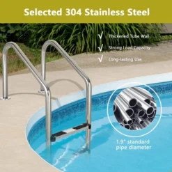 Costway Stainless Steel Swimming Pool Ladder In-Ground 3-Step W/ Anti-Slip Step -Intex Shop GUEST f01ed111 c153 4a45 863b aa8b054a6d44