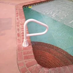 Saftron Polymer Spa Floor Rail Single Post For In-ground Spas White With Lift And Turn Base