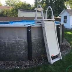 Confer Plastics 7200 Roll Guard 48-56" A Frame Safety Above Ground Outdoor Patio Swimming Pool Platform Ladder Steps - Warm Gray -Intex Shop GUEST f5810533 5af4 43cc a067 4c753c12085e