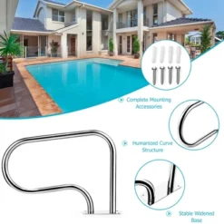 Costway 2pcs Swimming Pool Hand Rail Stainless Steel Ladder Stair Rail W/Base Plate 16 Costway 2pcs Swimming Pool Hand Rail Stainless Steel Ladder Stair Rail W/Base Plate -Intex Shop GUEST f8156125 9ebe 475a bc54 38cecd4a3e54