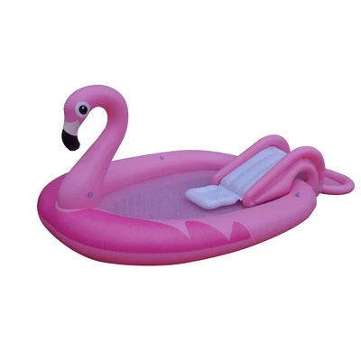 Pool Central 83" Inflatable Pink Flamingo Kiddie Pool With Sprayer 5 Pool Central 83" Inflatable Pink Flamingo Kiddie Pool With Sprayer - Image 3