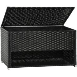 Outsunny Outdoor Deck Box & Shoe Storage, PE Rattan Wicker Towel Rack With Liner For Indoor, Outdoor, Pool, Toys, Garden Tools, Black 9 Outsunny Outdoor Deck Box & Shoe Storage, PE Rattan Wicker Towel Rack With Liner For Indoor, Outdoor, Pool, Toys, Garden Tools, Black -Intex Shop GUEST ffb985e3 06fc 4619 8776 b36109ccb429